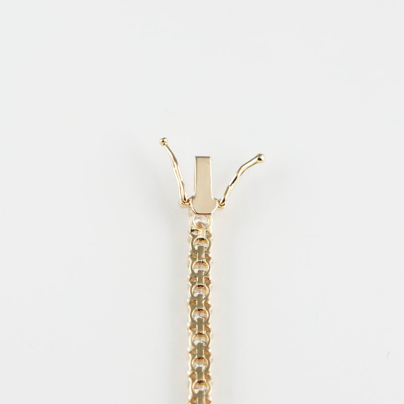 ダイヤモンドテニスブレスレット ストレート K18枠 幅3.4mm 20cm トータル5.21ct カラー:G〜H クラリティ:VS-2〜SI-1 カット:VG ※ダイヤモンドのグレードは目安となります※