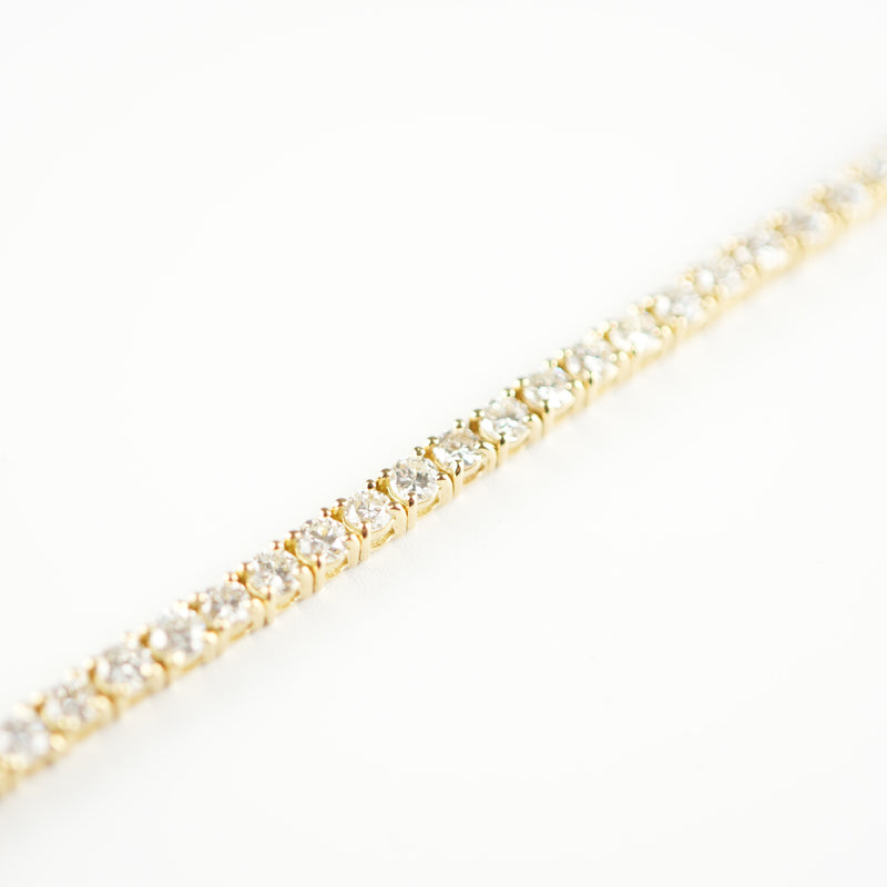 ダイヤモンドテニスブレスレット ストレート K18枠 幅3.4mm 20cm トータル5.54ct カラー:G〜H クラリティ:SI-1〜I-1 カット:VG〜G ※ダイヤモンドのグレードは目安となります※