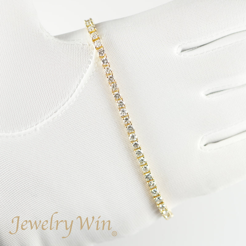 JD20☆高級 ダイヤモンド3ct K18WG テニスブレスレット - メルカリ