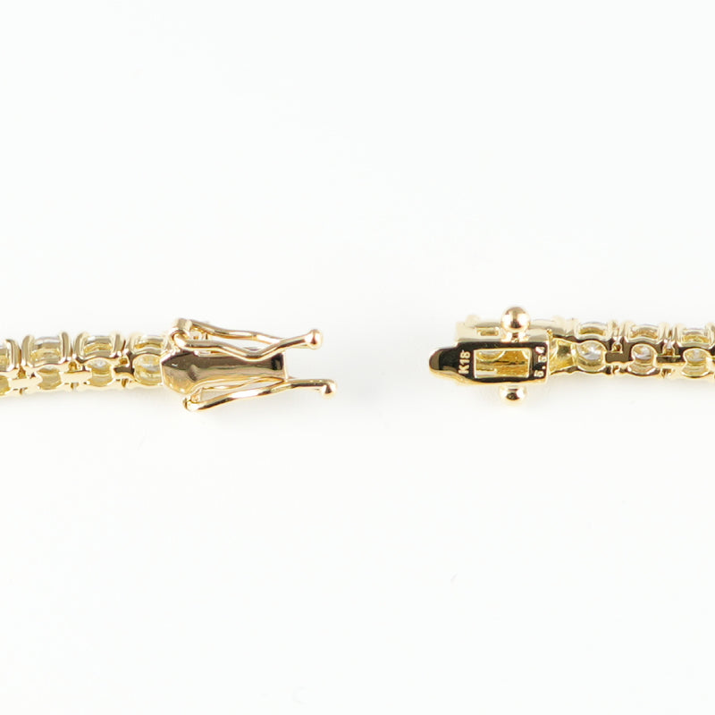 ダイヤモンドテニスブレスレット ストレート K18枠 幅3.4mm 20cm トータル5.54ct カラー:G〜H クラリティ:SI-1〜I-1 カット:VG〜G ※ダイヤモンドのグレードは目安となります※