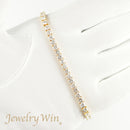 ダイヤモンドテニスブレスレット ストレート K18枠 幅3.5mm 18cm トータル7.03ct カラー:F〜G クラリティ:SI-1〜I-1 カット:VG〜G ※ダイヤモンドのグレードは目安となります※