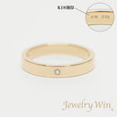 リング 平打ちリング K18 幅3.5mm ダイヤ付