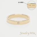 リング 平打ちリング K18 幅3.5mm ダイヤ付