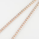 ダイヤモンドテニスネックレス ストレート K18 ピンクゴールド枠 幅3.6mm 46cm トータル15.27ct カラー:F〜H クラリティ:VS-1〜SI-2 カット:VG ※ダイヤモンドのグレードは目安となります※