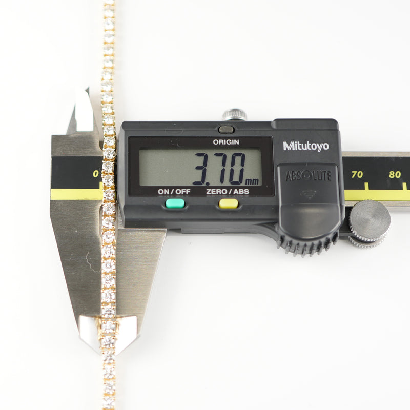 ダイヤモンドテニスネックレス ストレート K18枠 幅3.7mm 45cm トータル15.03ct カラー:F〜G クラリティ:VS-2〜SI-1 カット:VG ※ダイヤモンドのグレードは目安となります※