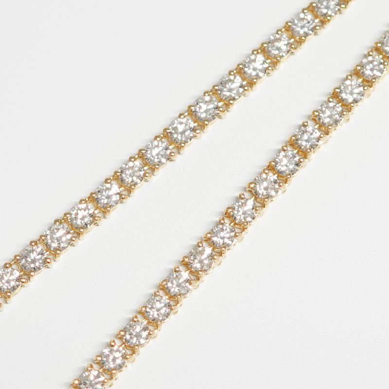 ダイヤモンドテニスネックレス ストレート K18枠 幅3.7mm 45cm トータル15.03ct カラー:F〜G クラリティ:VS-2〜SI-1 カット:VG ※ダイヤモンドのグレードは目安となります※