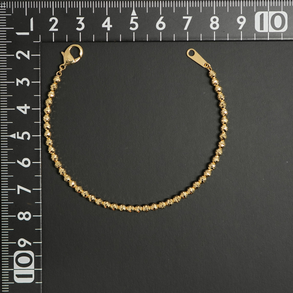 【美品】k18シャンデリアカットボールブレスレット シャンデリアカットボール ブレスレット K18 幅3mm 16cm