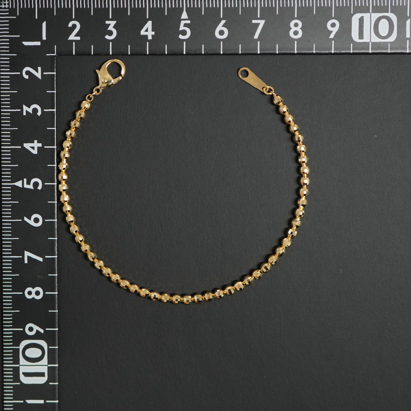 ミラーカットボールブレスレット K18 幅3mm 17cm