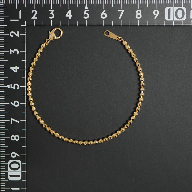 ミラーカットボールブレスレット K18 幅3mm 18cm