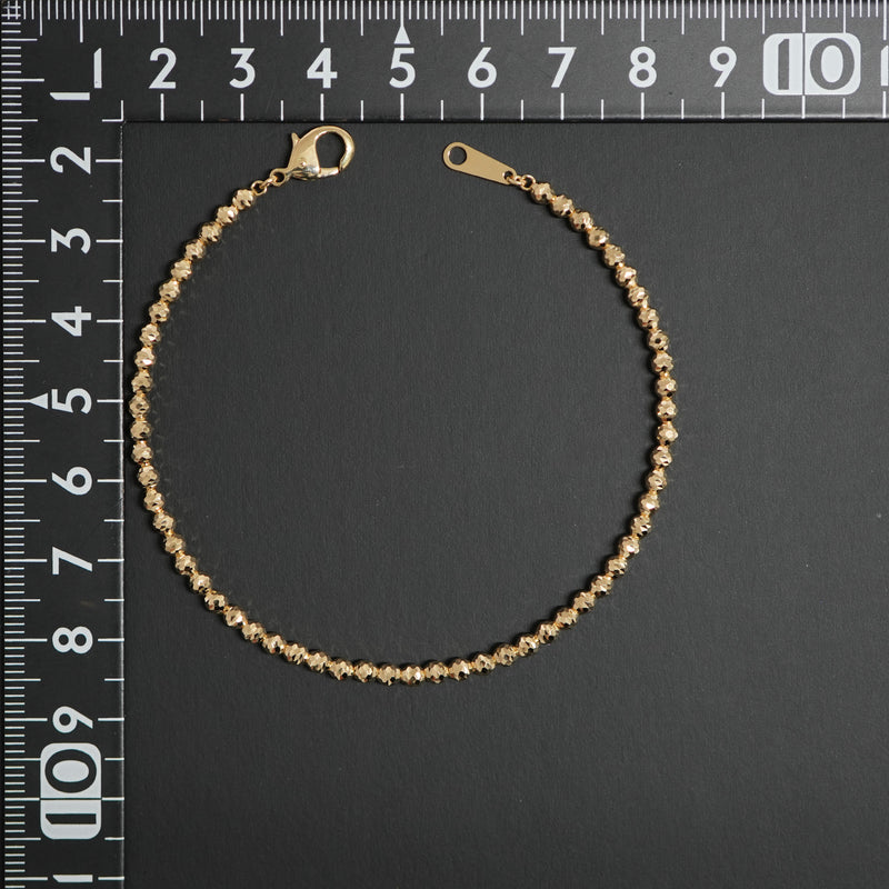 独創的 シャンデリアカットボールブレスレット K18 幅3mm 19cm アクセサリー