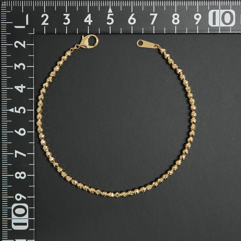 シャンデリアカットボールブレスレット K18 幅3mm 20cm