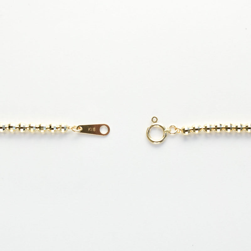 ミラーカットボールブレスレット K18 幅3mm 18cm