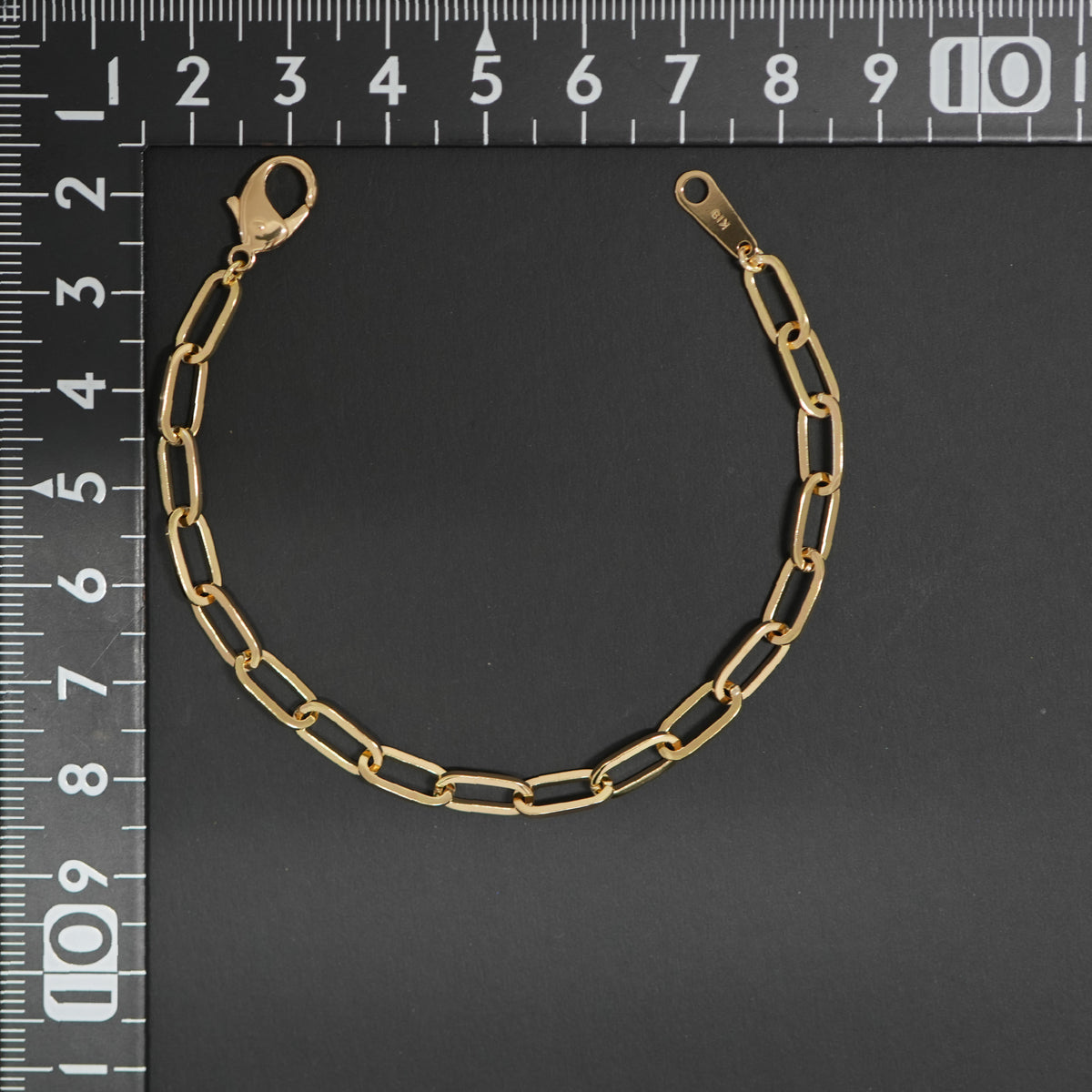 シングルチェーン ブレスレット K18 幅4.7mm 1.0角線 17cm