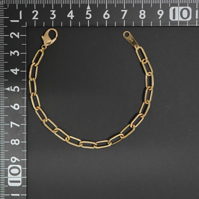 シングルチェーン ブレスレット K18 幅4.7mm 1.0角線 17cm