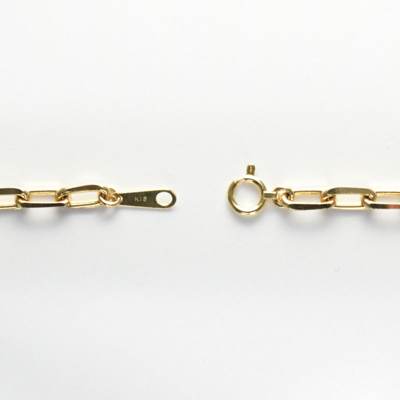粗目小豆ネックレス K18 幅4.8mm 1.5φ 60cm 小豆 チェーン