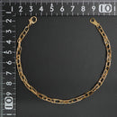 ダブルチェーン アンクレット K18 幅4.0mm 0.7角線 22cm