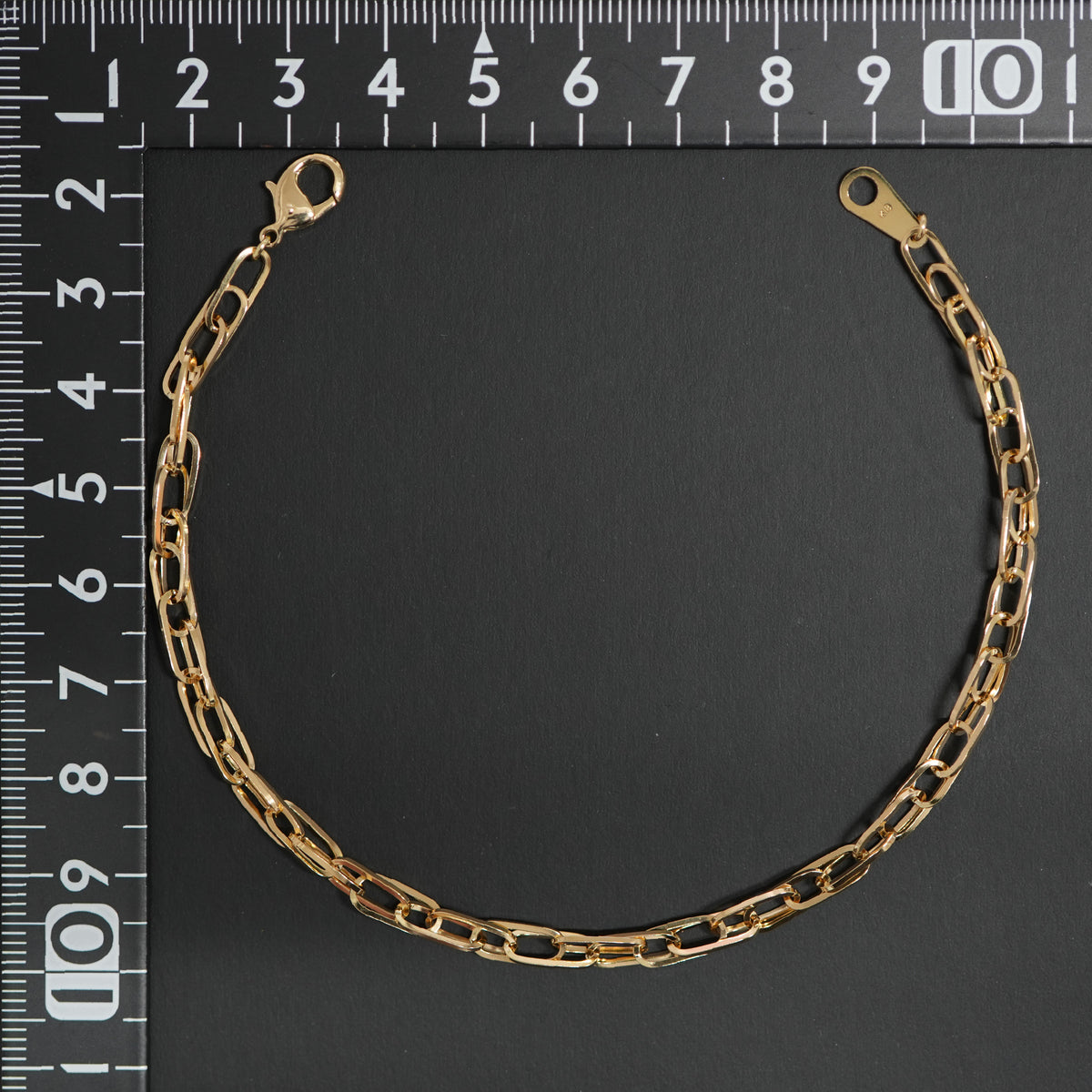 ダブルチェーン アンクレット K18 幅4.0mm 0.7角線 22cm