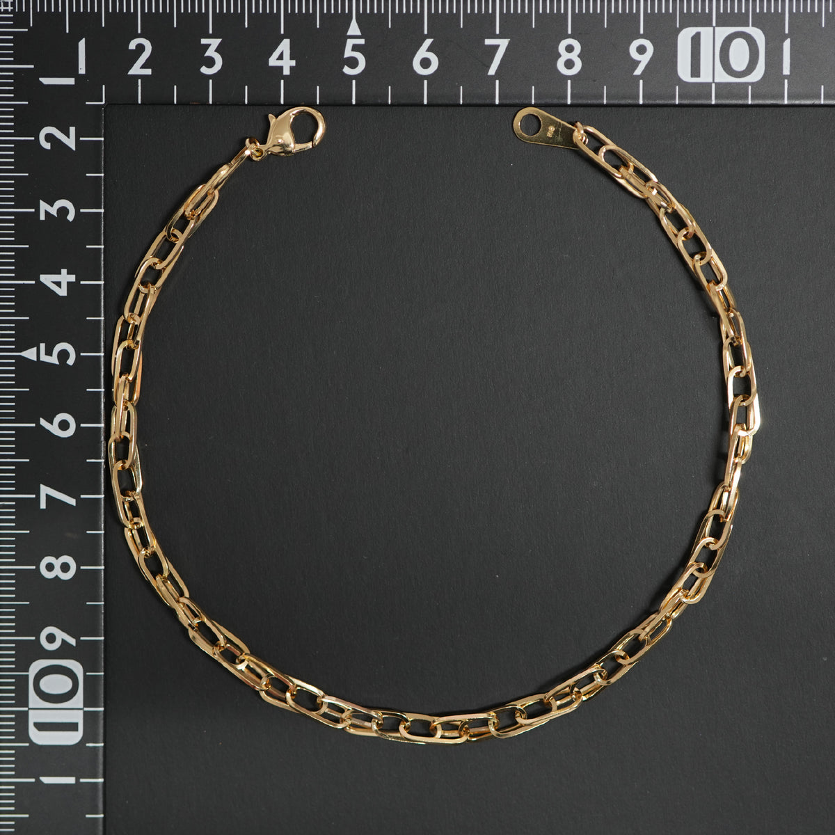 ダブルチェーン アンクレット K18 幅4.0mm 0.7角線 25cm
