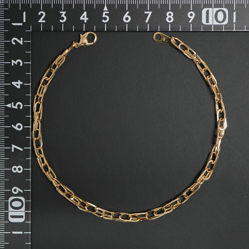 ダブル小豆チェーン アンクレット K18 幅4.0mm 0.7角線 25cm