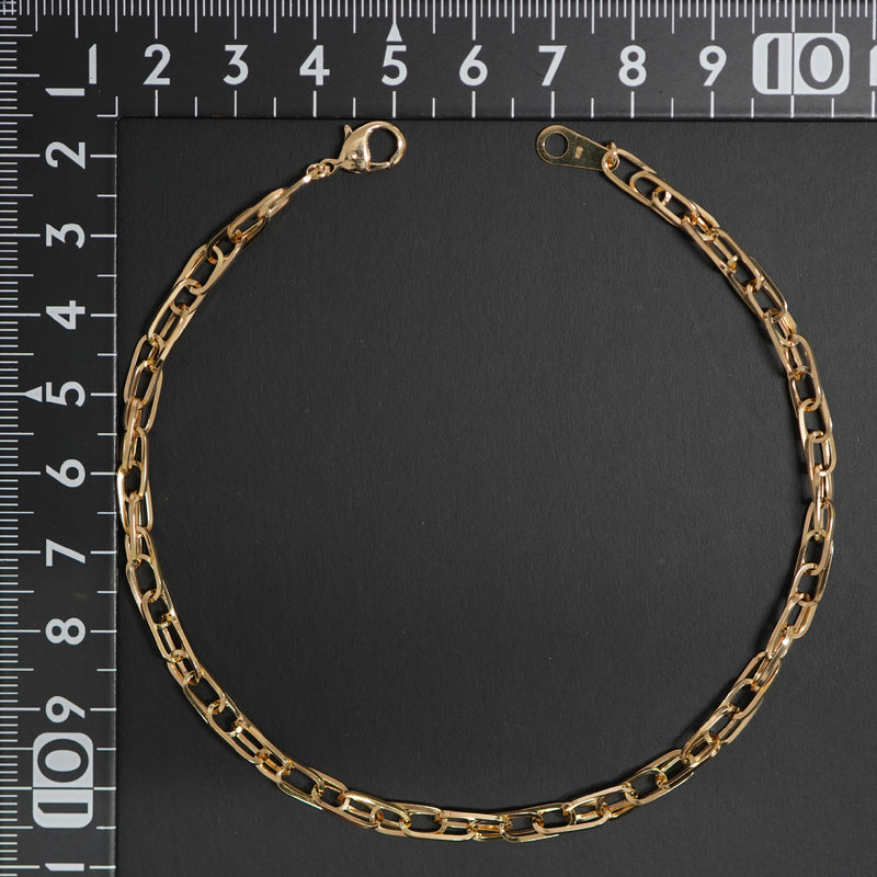 ダブル小豆チェーン アンクレット K18 幅4.0mm 0.7角線 26cm