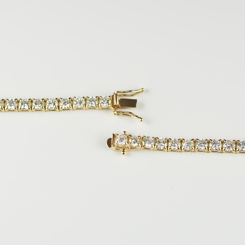 ダイヤモンドテニスネックレス ストレート K18枠 幅4.0mm 50cm トータル20.10ct カラー:G〜H クラリティ:SI-1〜S
