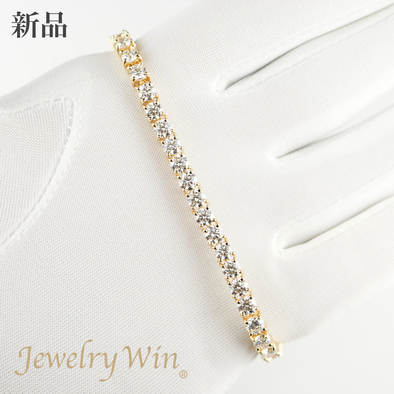 美品VERITE K18YG3ctダイヤモンドテニスブレスレット16㌢限界値下げ K18_4_4mm18cm_10_07ctF_GVS-