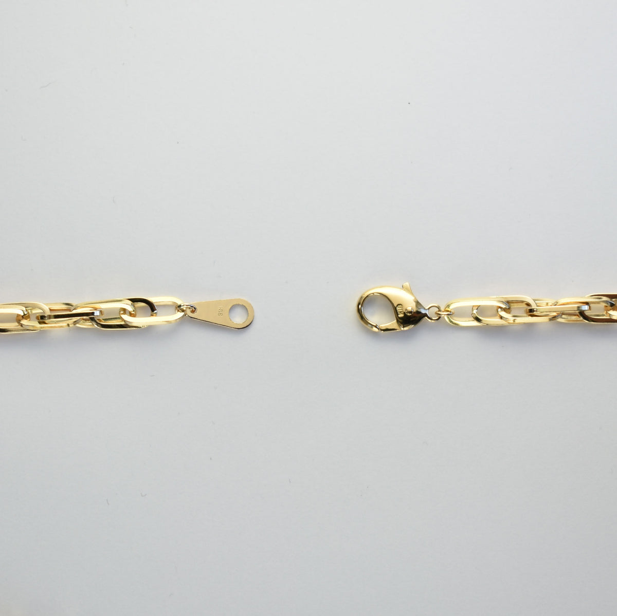 小豆ネックレス K18 幅4.7mm 1.0角線 50cm ダブル 小豆 チェーン 小豆ネックレス K18 幅4.7mm 1.0角線 50cm ダブル 小豆 チェーン