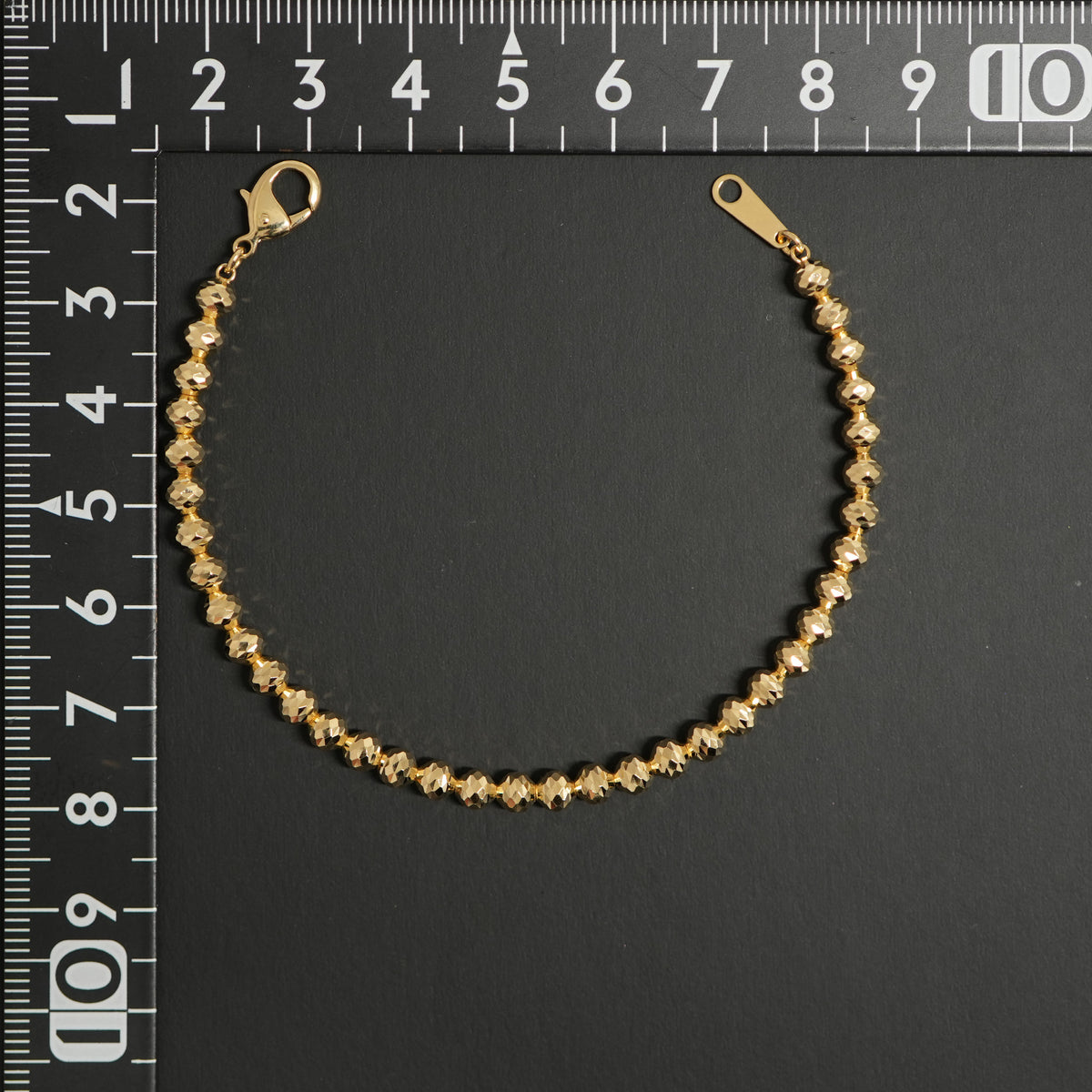 シャンデリアカットボール ブレスレット K18 幅4mm 16cm