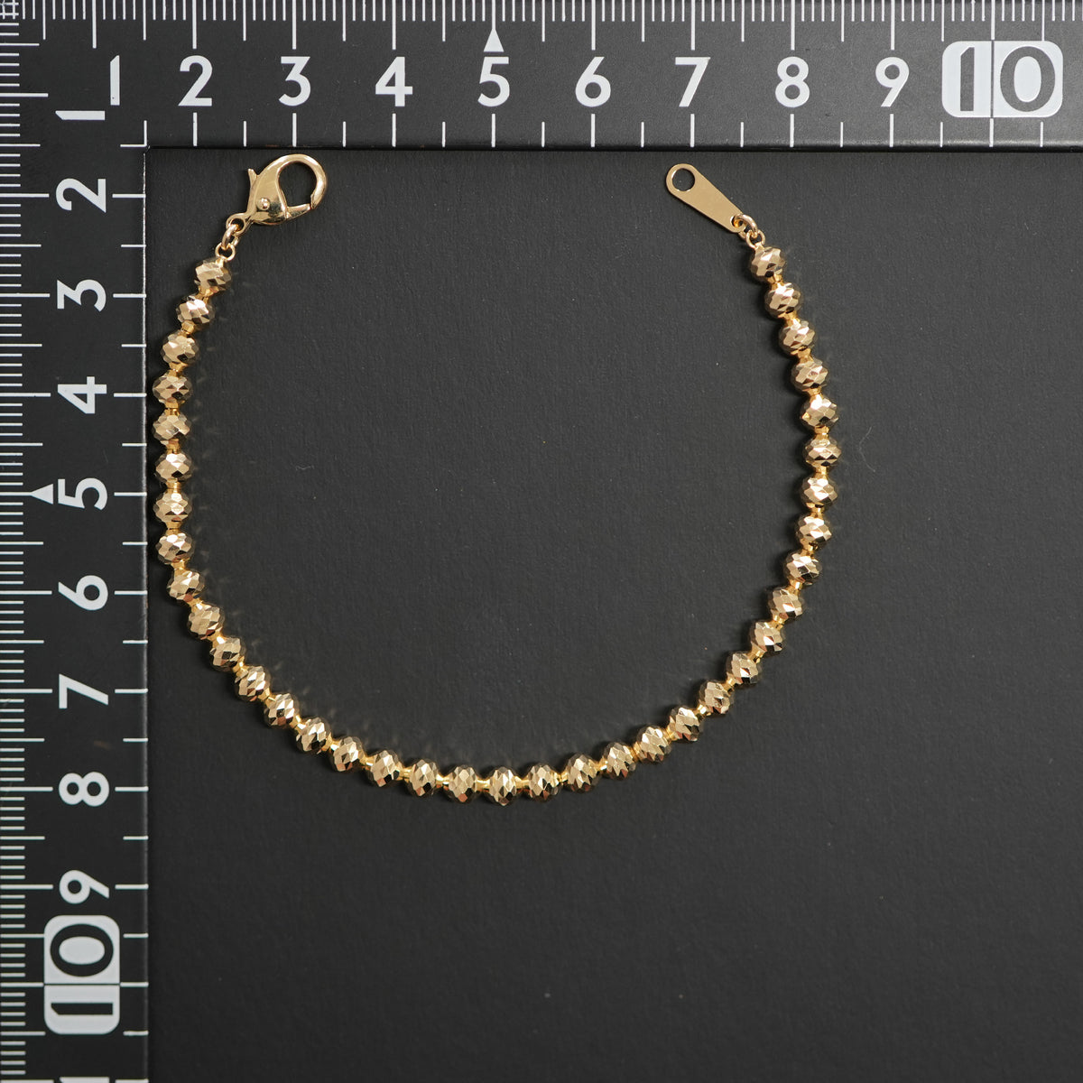 シャンデリアカットボール ブレスレット K18 幅4mm 17cm シャンデリアカットボール ブレスレット K18 幅4mm 17cm
