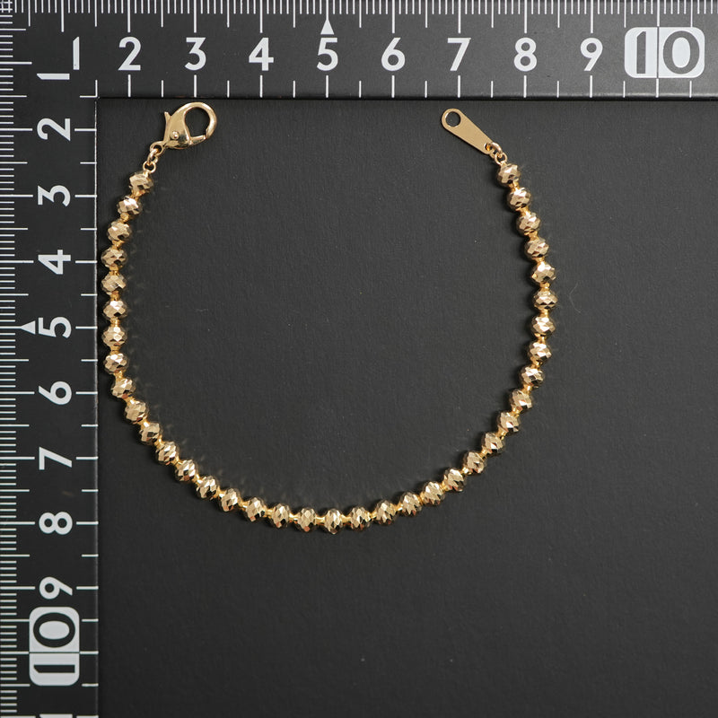 シャンデリアカットボールブレスレット K18 幅4mm 17cm