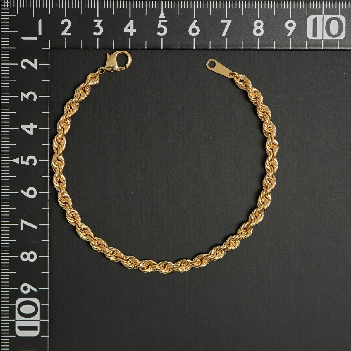 パイプロープ ブレスレット K18 幅4mm 18cm
