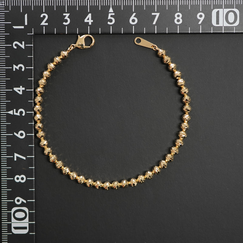 シャンデリアカットボールブレスレット K18 幅4mm 19cm