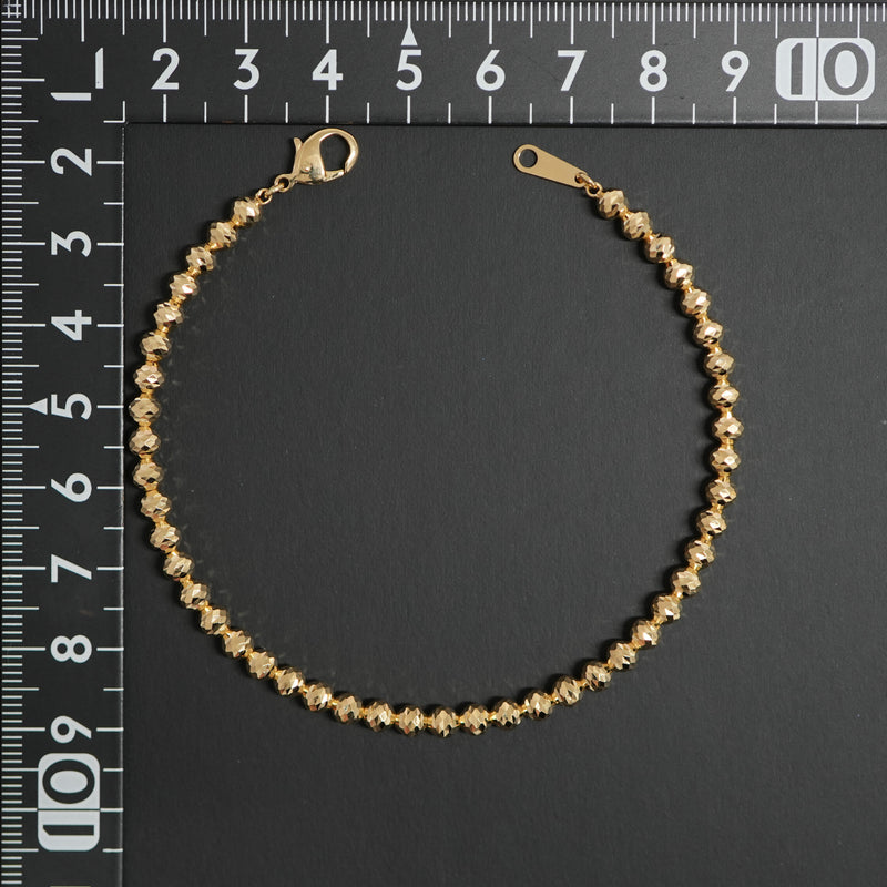 シャンデリアカットボールブレスレット K18 幅4mm 20cm