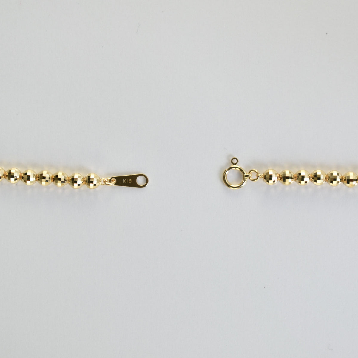 ミラーカットボールブレスレット K18 幅4mm 19cm