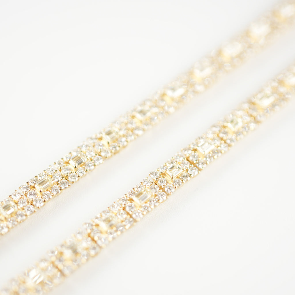 K18 ダイヤモンド0.238ct H-VS-VGネックレス ダイヤモンド付ネックレス(全周) K18枠 幅5.8mm 42.5cm トータル