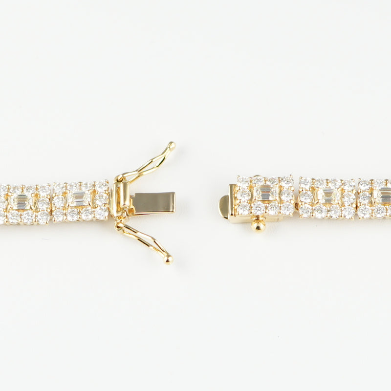 ダイヤモンド付ネックレス(全周) K18枠 幅5.8mm 42.5cm トータル18.21ct カラー:J〜L クラリティ:VS-1〜SI-1 (脇石 カラー:G〜I クラリティ:VS-1〜SI-1 カット:VG〜G) ※ダイヤモンドのグレードは目安となります※
