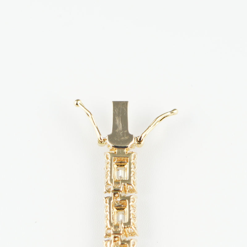 ダイヤモンド付ネックレス(全周) K18枠 幅5.8mm 42.5cm トータル18.21ct カラー:J〜L クラリティ:VS-1〜SI-1 (脇石 カラー:G〜I クラリティ:VS-1〜SI-1 カット:VG〜G) ※ダイヤモンドのグレードは目安となります※