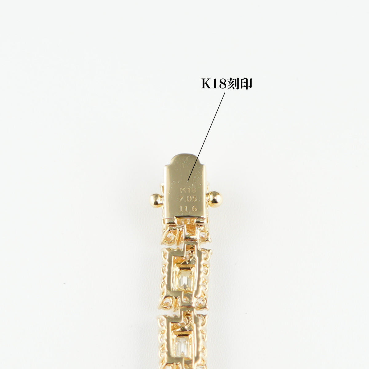 K18 ダイヤモンド0.238ct H-VS-VGネックレス ダイヤモンド付ネックレス(全周) K18枠 幅5.8mm 42.5cm トータル