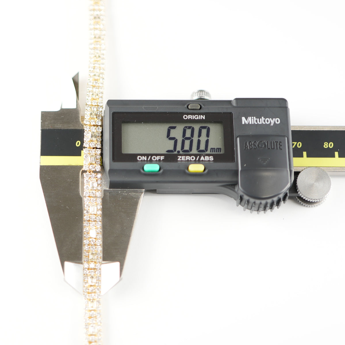 ダイヤモンド付ネックレス(全周) K18枠 幅約5.8mm 45.5cm トータル