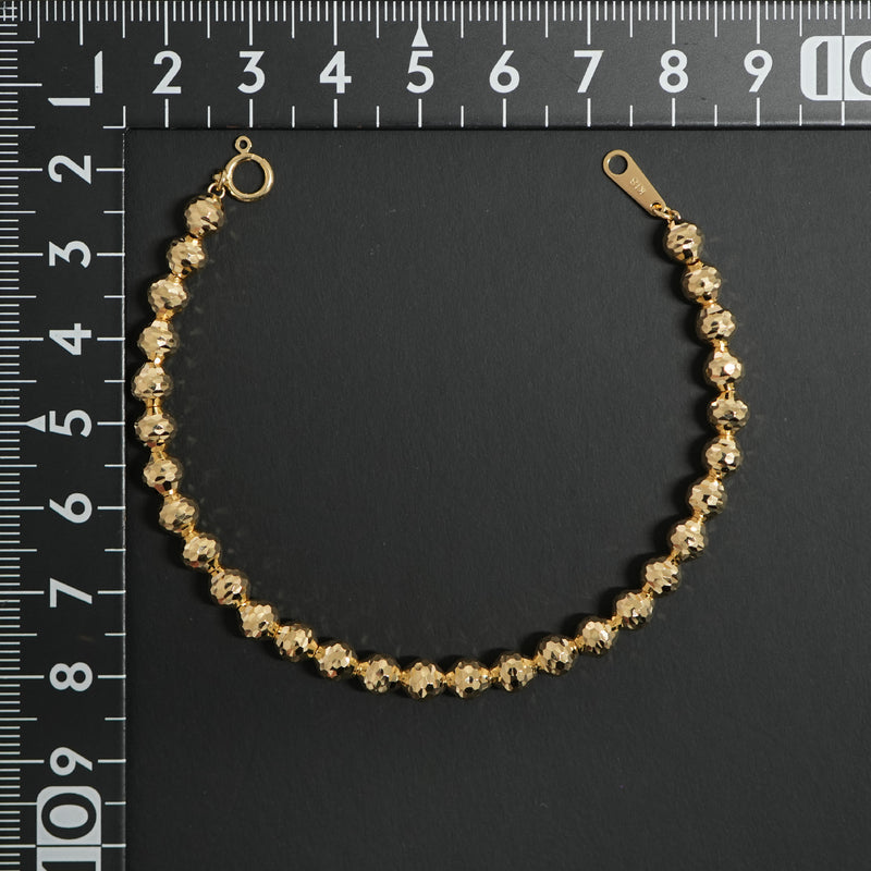 シャンデリアカットボールブレスレット K18 幅5mm 17cm