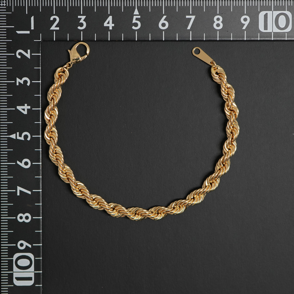 K18 18金　ロープ　ブレスレット 17cm パイプロープブレスレット K18 幅5mm 17cm ロープ チェーン