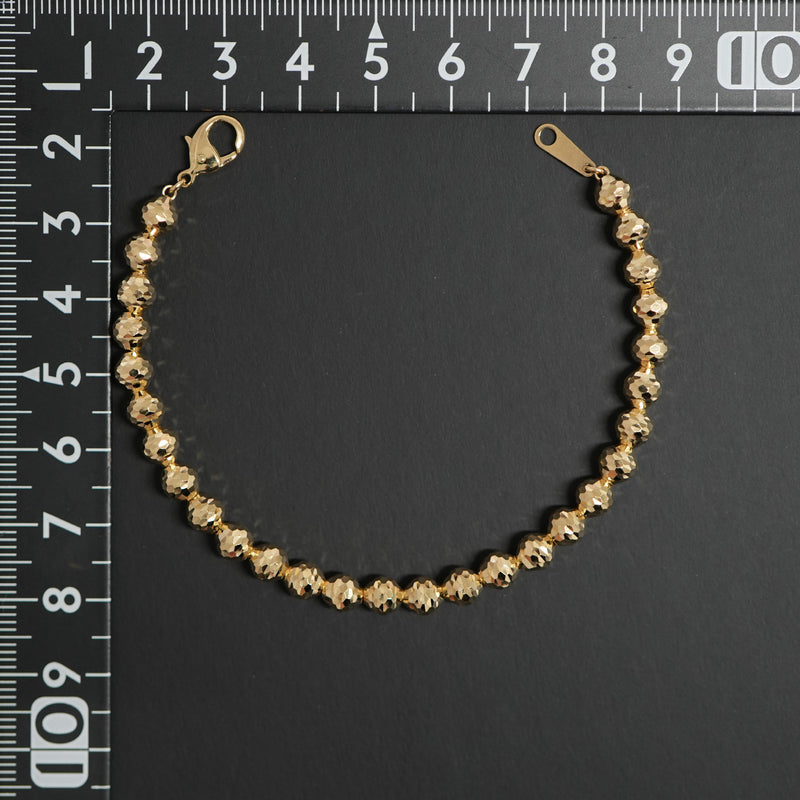 シャンデリアカットボールブレスレット K18 幅5mm 17cm