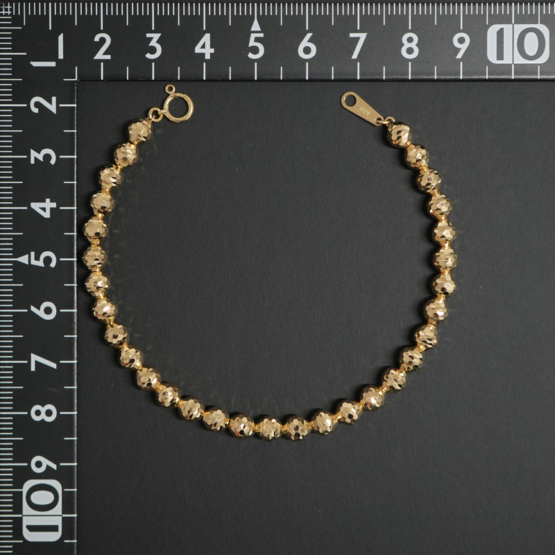 シャンデリアカットボールブレスレット K18 幅5mm 18cm