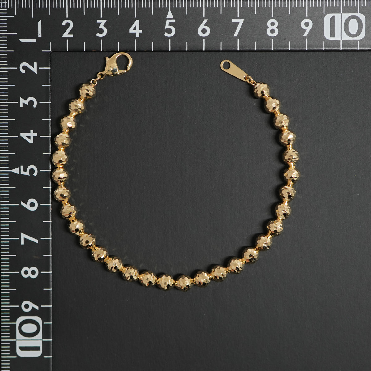 シャンデリアカットボール ブレスレット K18 幅5mm 18cm