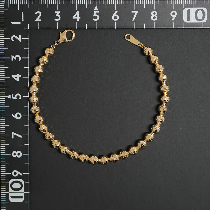 シャンデリアカットボールブレスレット K18 幅5mm 18cm