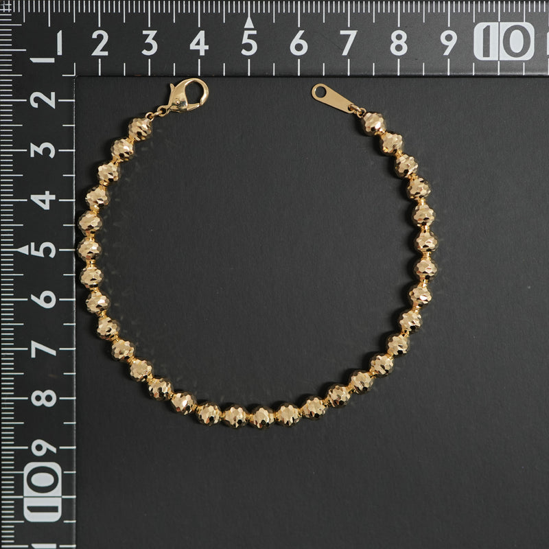 シャンデリアカットボールブレスレット K18 幅5mm 19cm