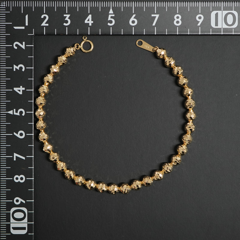 シャンデリアカットボールブレスレット K18 幅5mm 19cm
