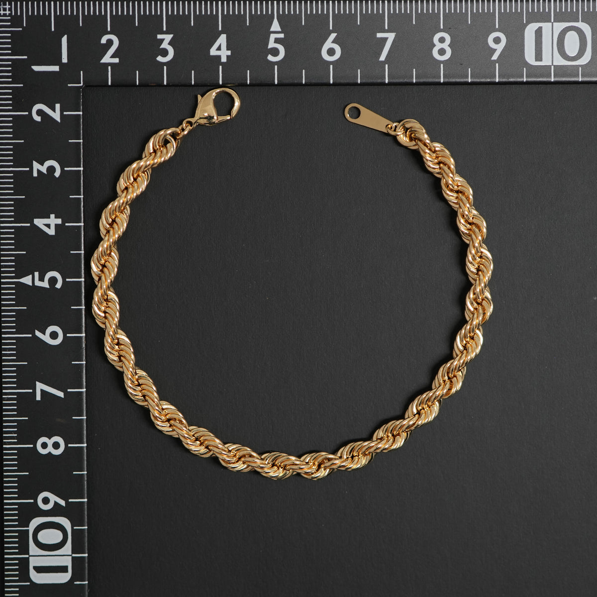 7/10限定価格⭐︎新品 K18 パイプロープブレスレット ツイストチェーン パイプロープブレスレット K18 幅5mm 19cm ロープ チェーン