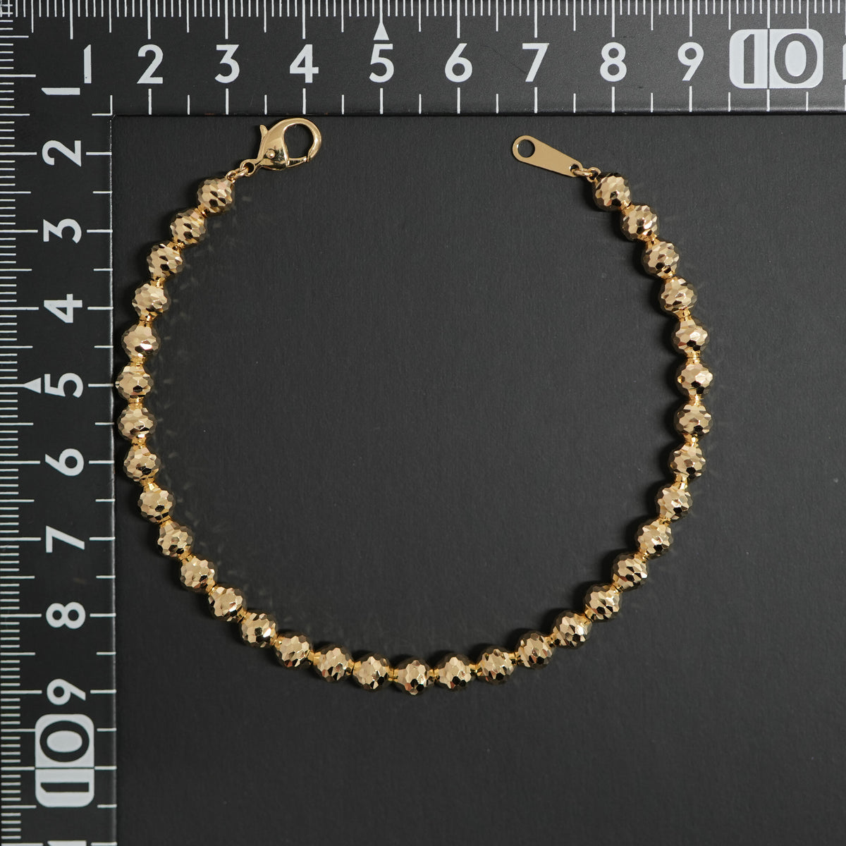 シャンデリアカットボール ブレスレット K18 幅5mm 20cm
