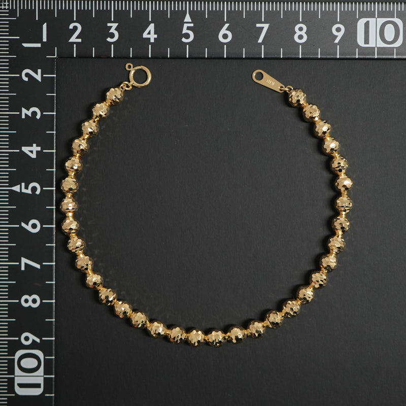 シャンデリアカットボールブレスレット K18 幅5mm 20cm